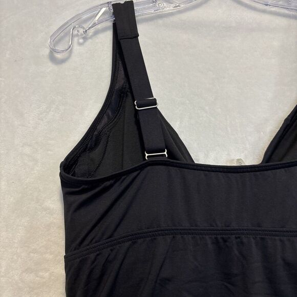 Lands' End Women's Size 8DD Underwire Bra Black Wrap Tankini Swimsuit Top Beach - Picture 6 of 15